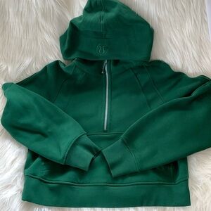 Lululemon Oversize Halfzip Crop Scuba Hoddie Everglade Green Size XS/S *RARE
